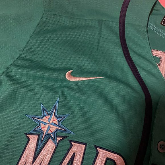 Ken Griffey Jr Baseball Jersey 24# Seattle Mariners Jersey Nike MLB Green - Picture 4 of 10